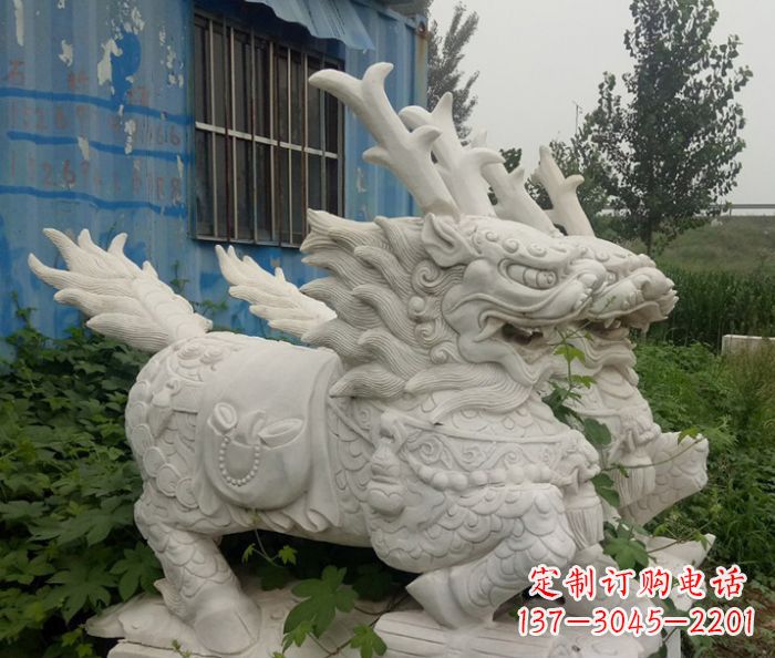 甘肃精美的大理石麒麟雕塑
