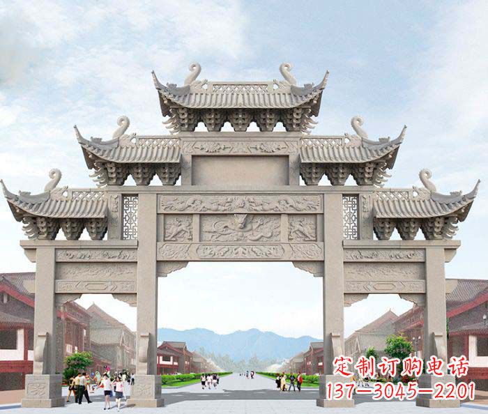 甘肃大理石牌坊石雕艺术品
