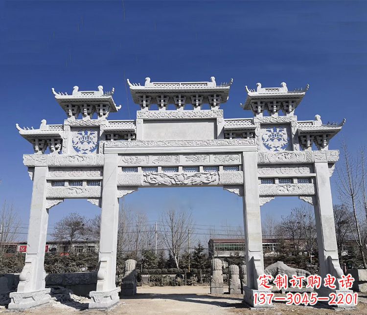 甘肃特色大理石牌坊石雕