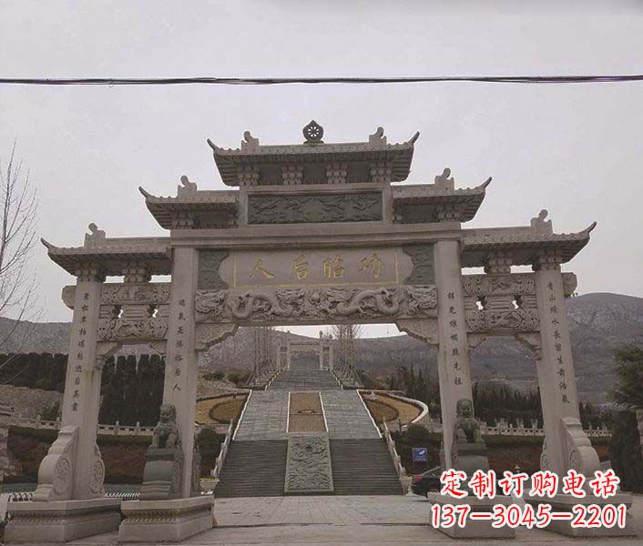 甘肃大理石牌坊石雕,精美别致,艺术魅力无限