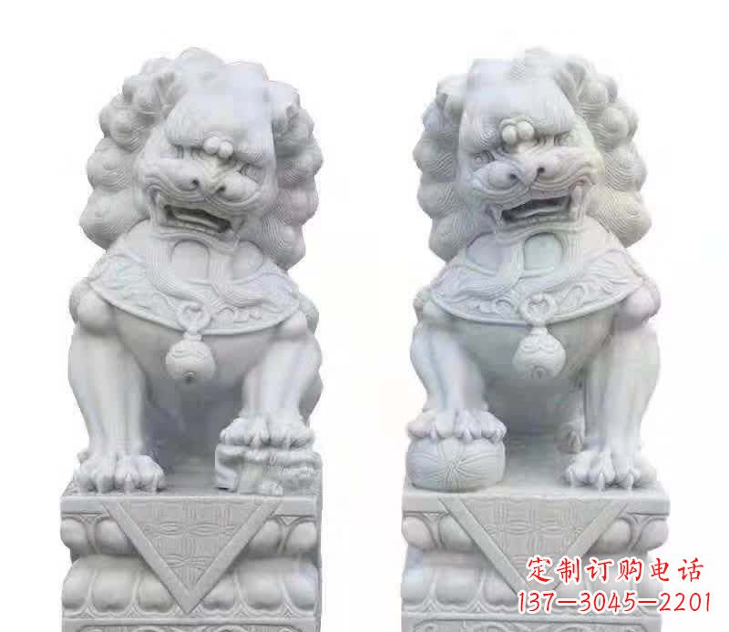 甘肃大理石狮子雕塑震撼视觉、传承文化