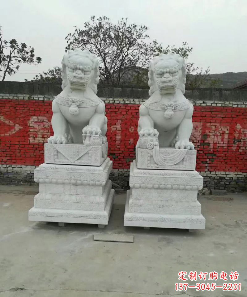 甘肃大理石狮子雕塑,精致而壮观