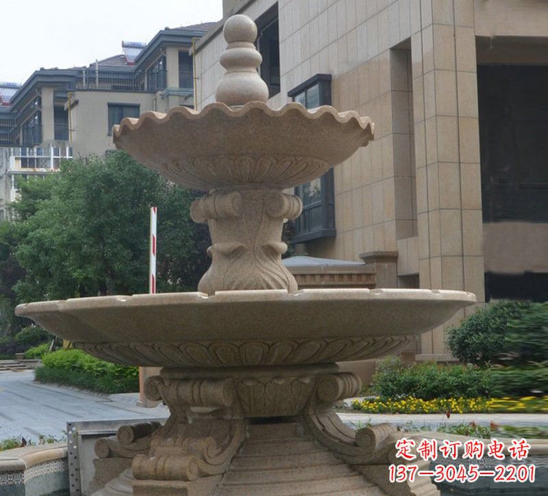 甘肃简约双层大理石喷泉雕塑