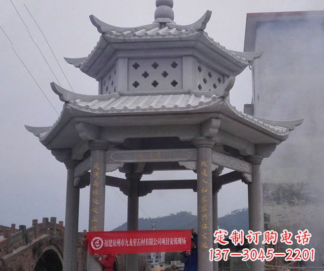 甘肃大理石双层石雕凉亭——独特的艺术结晶