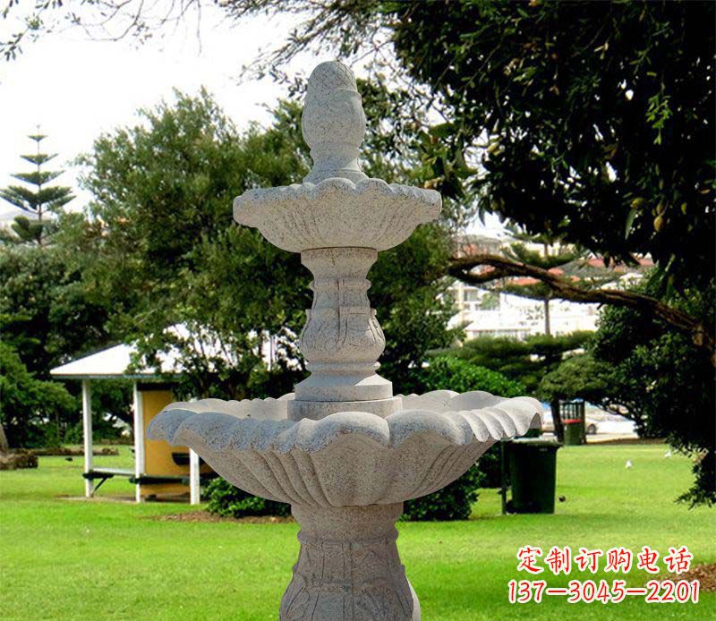 甘肃大理石双层喷泉雕塑,精美绝伦