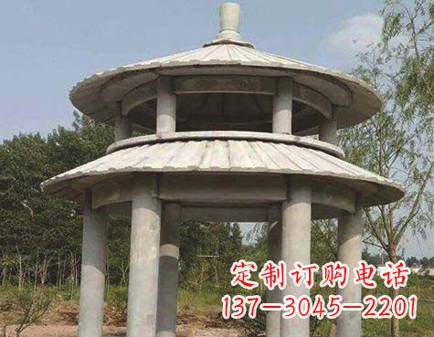 甘肃大理石双层圆顶凉亭石雕