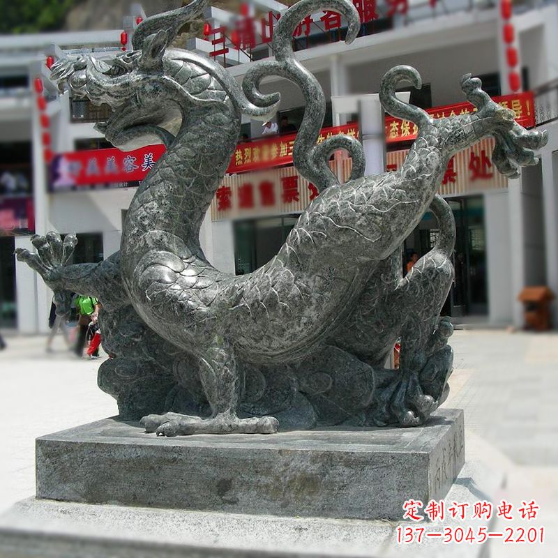 甘肃传统的象征——大理石青龙雕塑