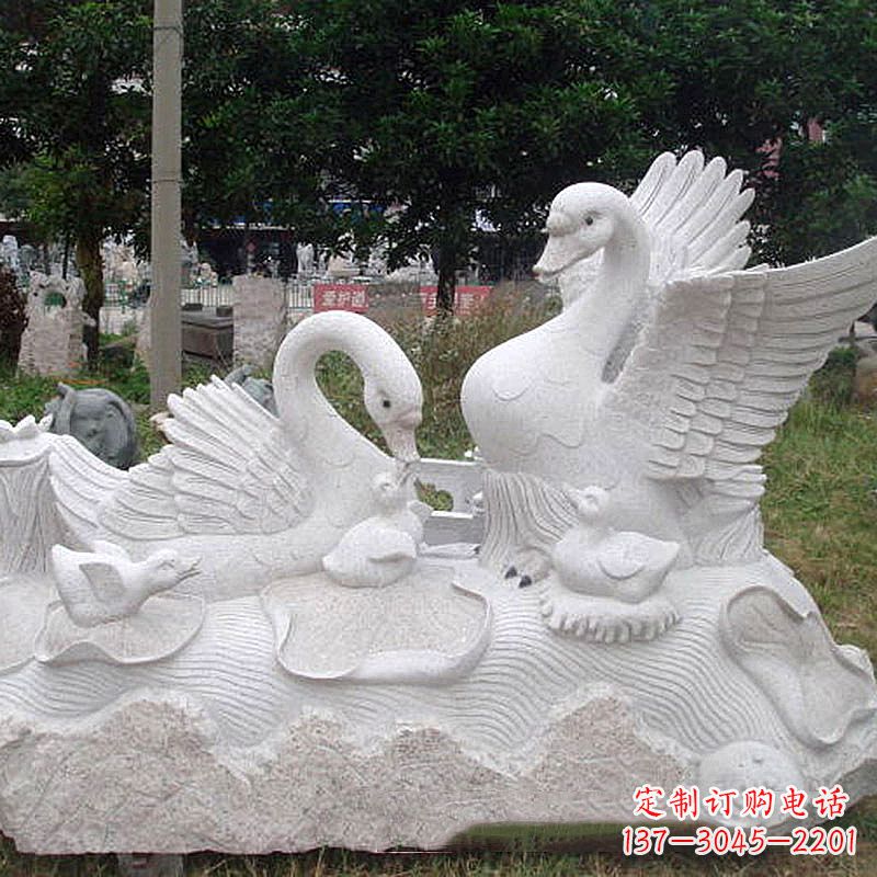 甘肃大理石天鹅精美雕塑