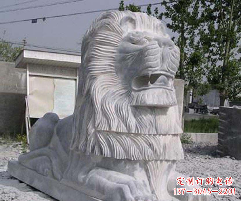 甘肃大理石西洋狮子石雕塑
