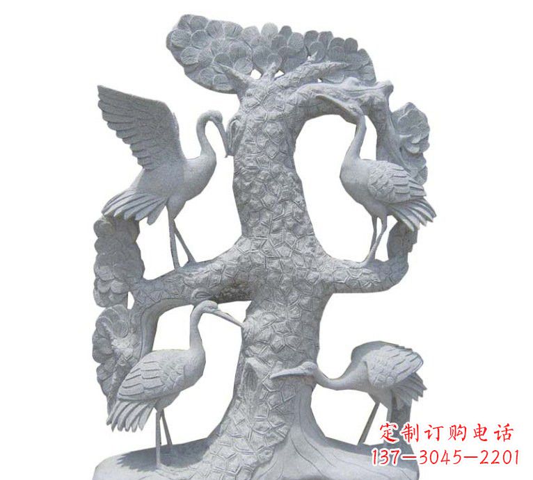 甘肃精美大理石松树雕塑