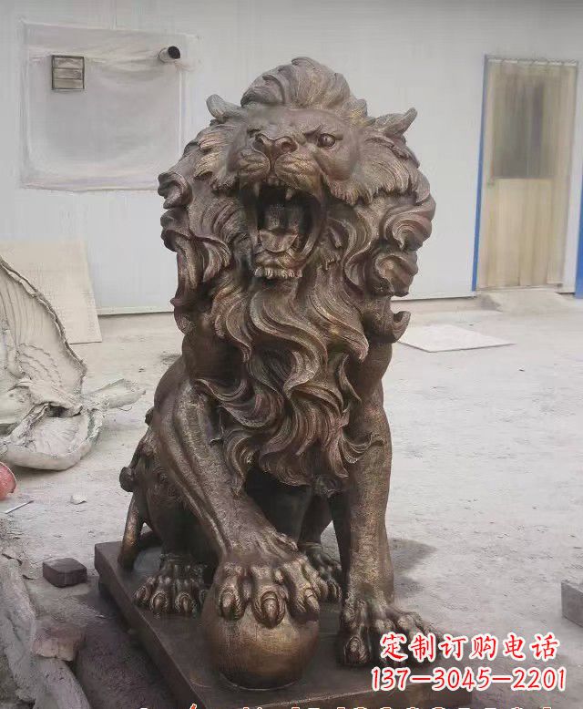甘肃大理石狮子雕塑,演绎优雅狮子魅力