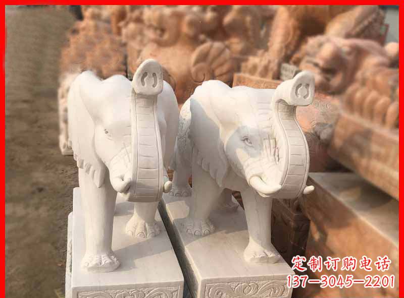 甘肃产品名称大理石小象招财石雕