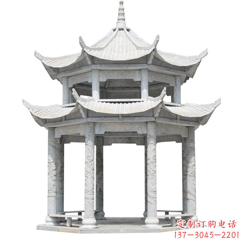 甘肃大理石古建凉亭雕塑