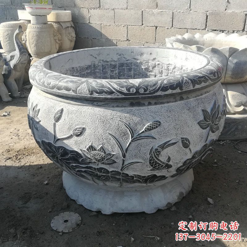 甘肃大理石水缸雕塑
