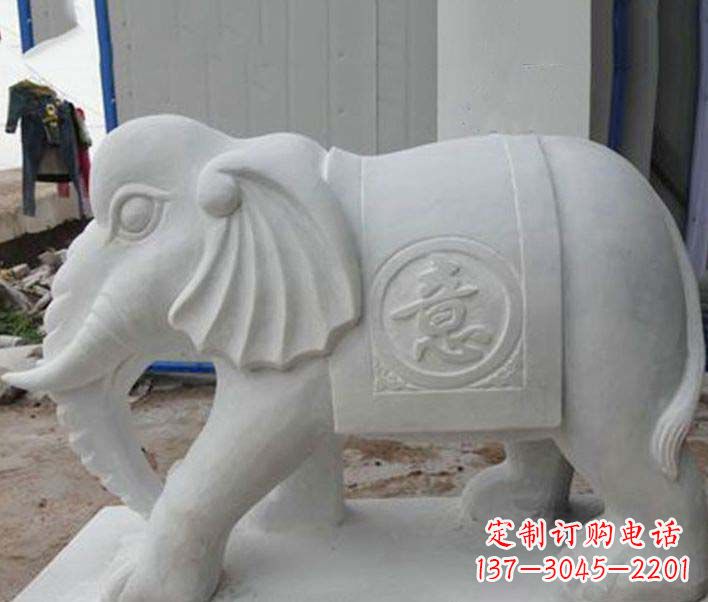 甘肃传承财富祝福,大理石招财大象雕塑