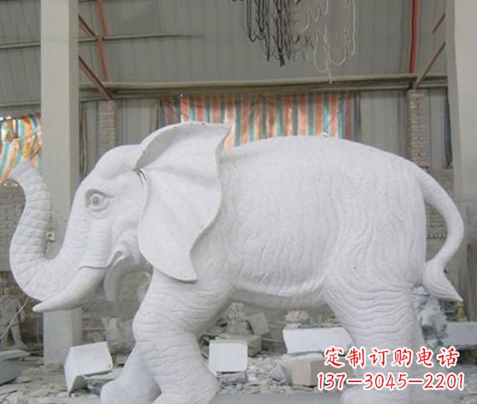 甘肃象征财富的大理石招财大象雕塑