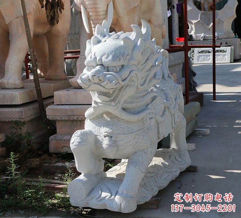甘肃大理石镇宅——麒麟雕塑