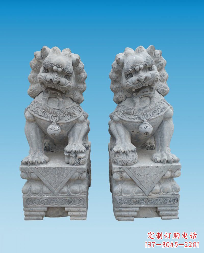 甘肃精致雕刻的大理石狮子雕塑