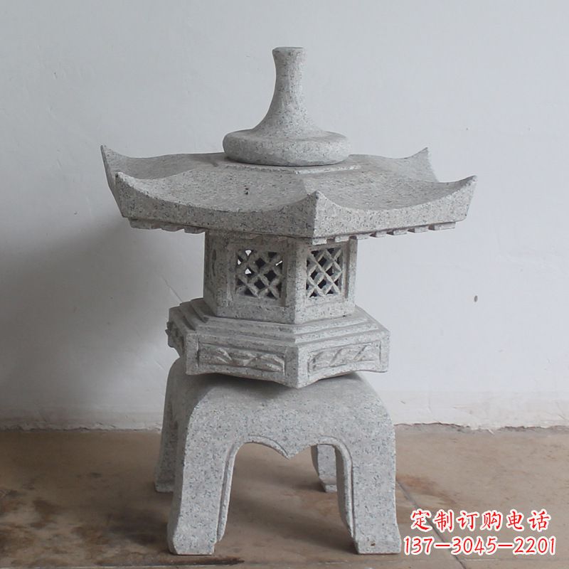 甘肃传统中式雕塑大理石石灯