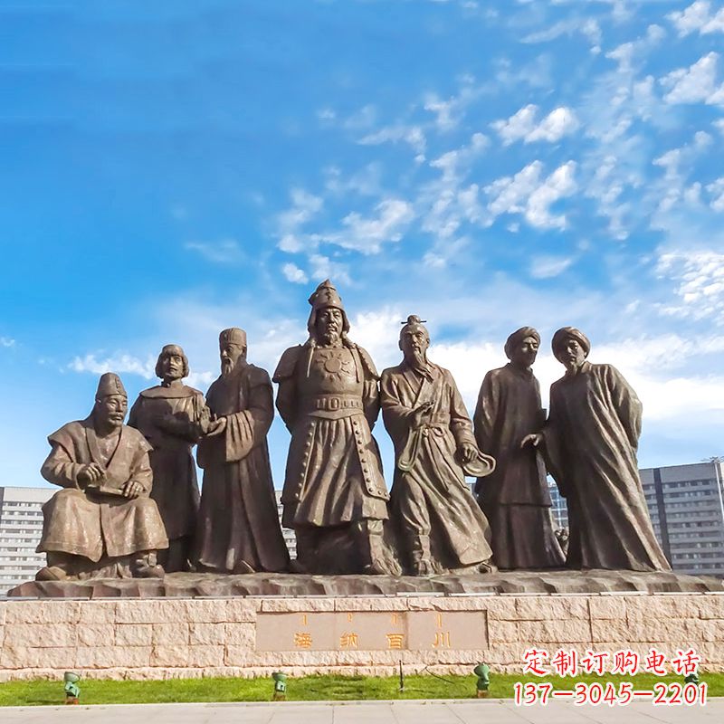 甘肃大蒙古国建立者成吉思汗情景景观雕塑景区园林历史名人雕像