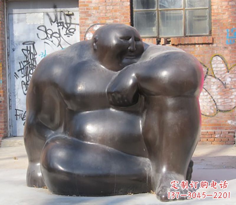 甘肃铜雕大胖子男人雕塑