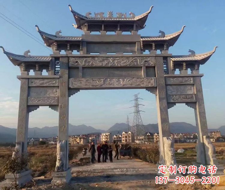 甘肃大石牌坊雕塑—中领雕塑定制专业