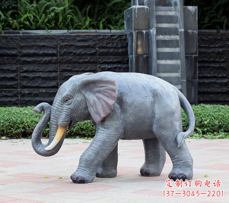 甘肃精美大象石雕