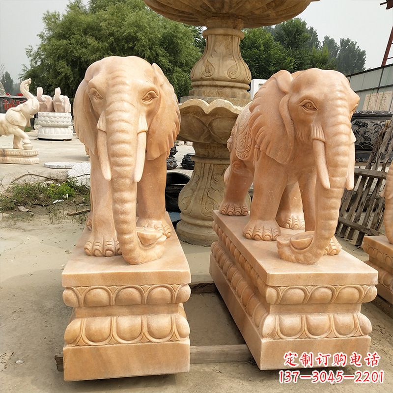 甘肃大象石雕艺术品