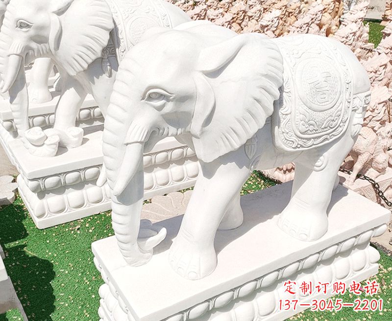甘肃精美工艺 大象石雕雕塑