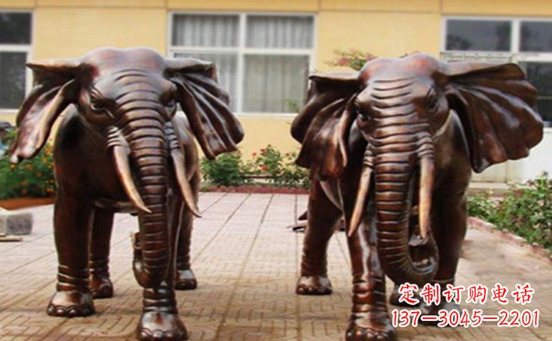 甘肃大象铜雕艺术塑像