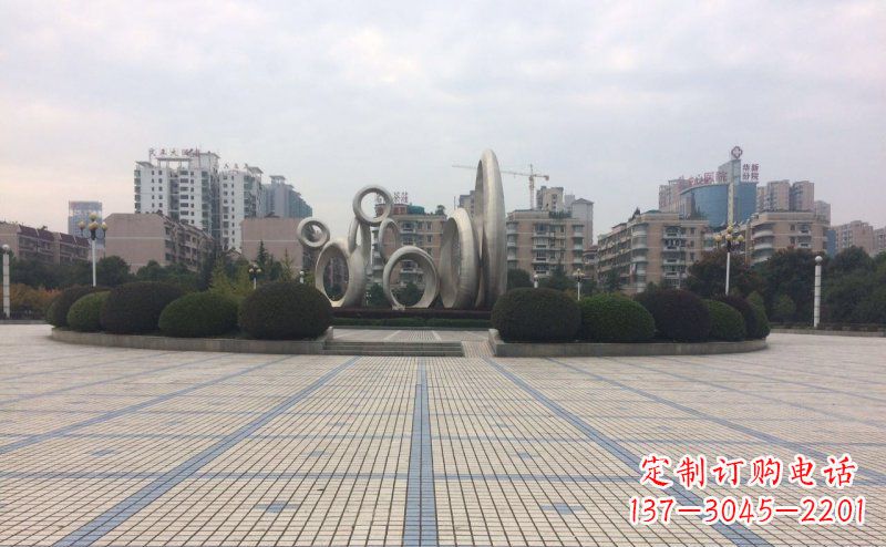 甘肃中领雕塑不锈钢圆环雕塑
