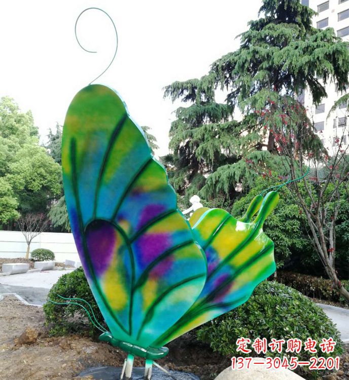 甘肃大型不锈钢蝴蝶雕塑,仿真昆虫城市广场景观摆件_