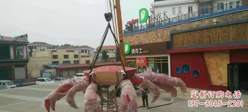 甘肃大型不锈钢螃蟹雕塑11