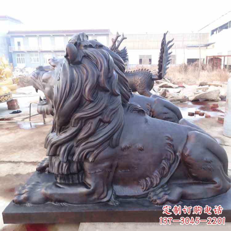 甘肃纯铜港币狮子动物雕塑
