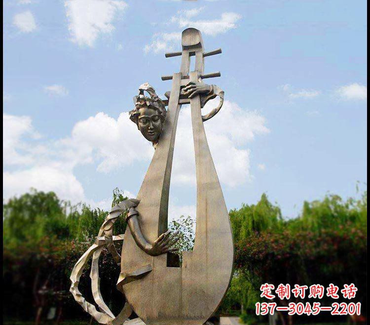 甘肃精美铜雕琵琶雕塑
