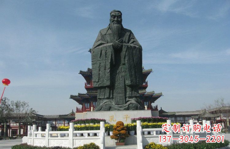 甘肃大型锻铜孔子雕像,非凡之美