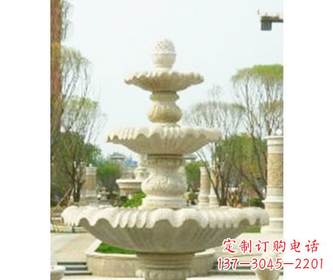 甘肃圆润线条的精美喷泉石雕
