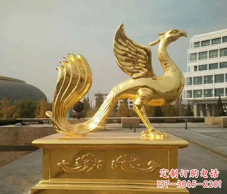 甘肃中领雕塑传承凤凰之美的大型铜雕塑