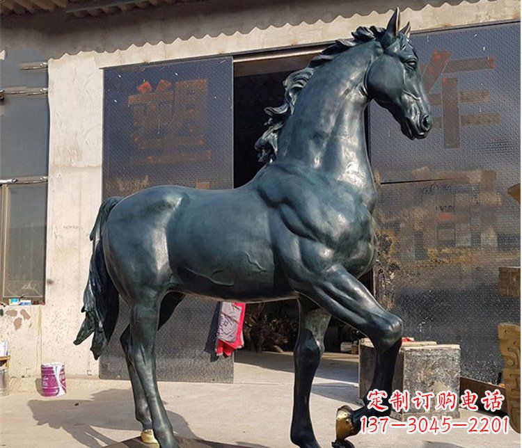 甘肃中领雕塑大型公园铸铜马雕塑
