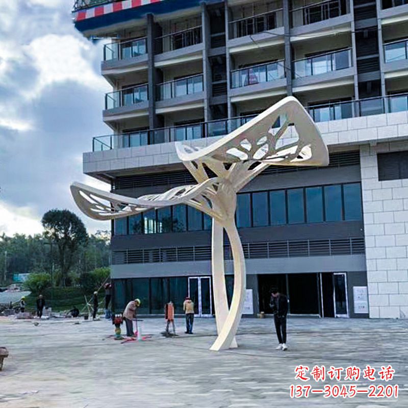 甘肃不锈钢抽象树叶雕塑