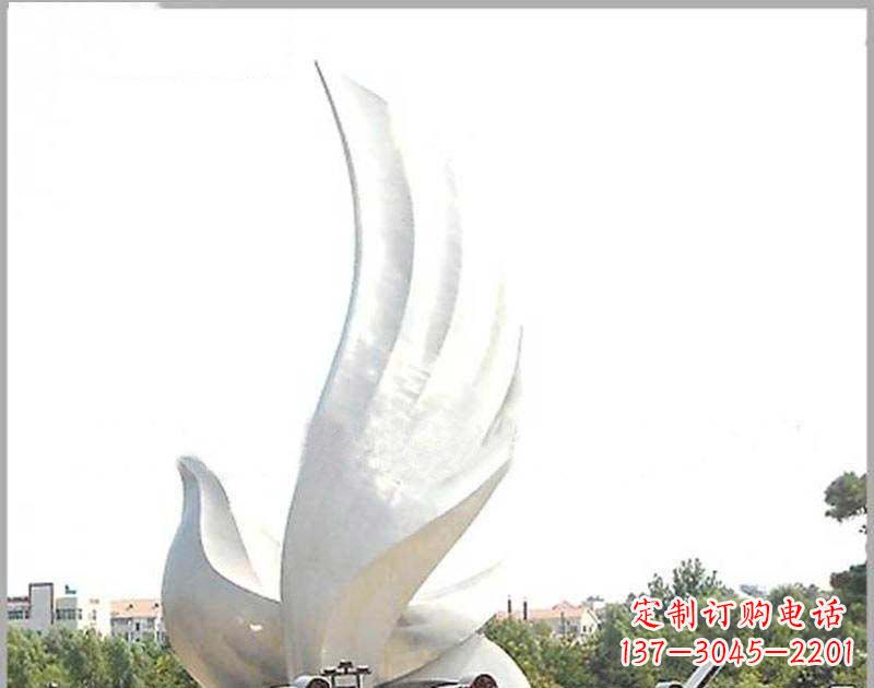甘肃大型不锈钢雕塑和平鸽护航