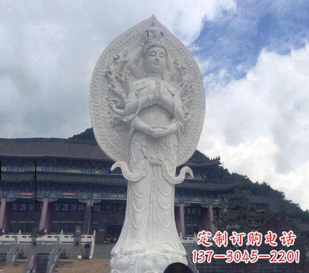甘肃精美汉白玉观音雕塑
