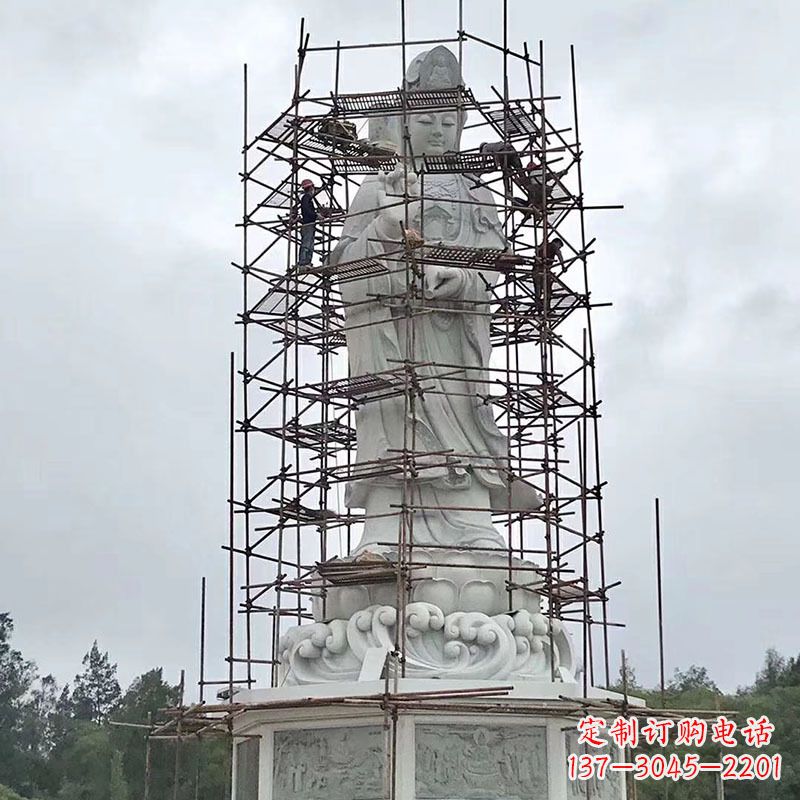 甘肃大型汉白玉观音菩萨石雕