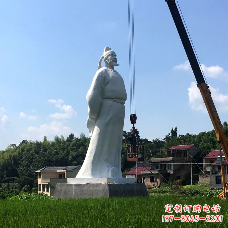 甘肃经典汉白玉诗仙李白石雕像