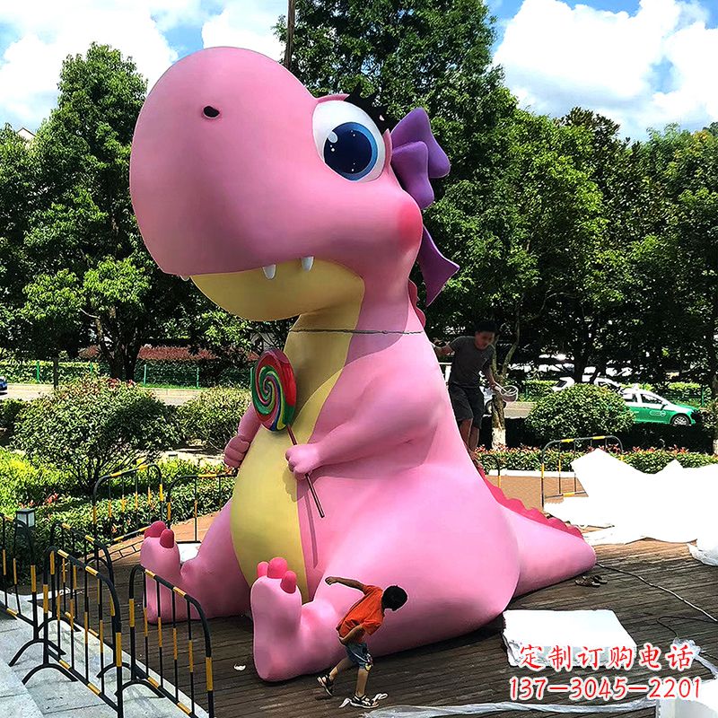 甘肃大型卡通恐龙雕塑摆件-商场儿童游乐场大型动物景观雕塑