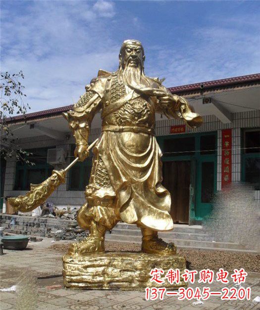 甘肃精美大型立式关公铜雕