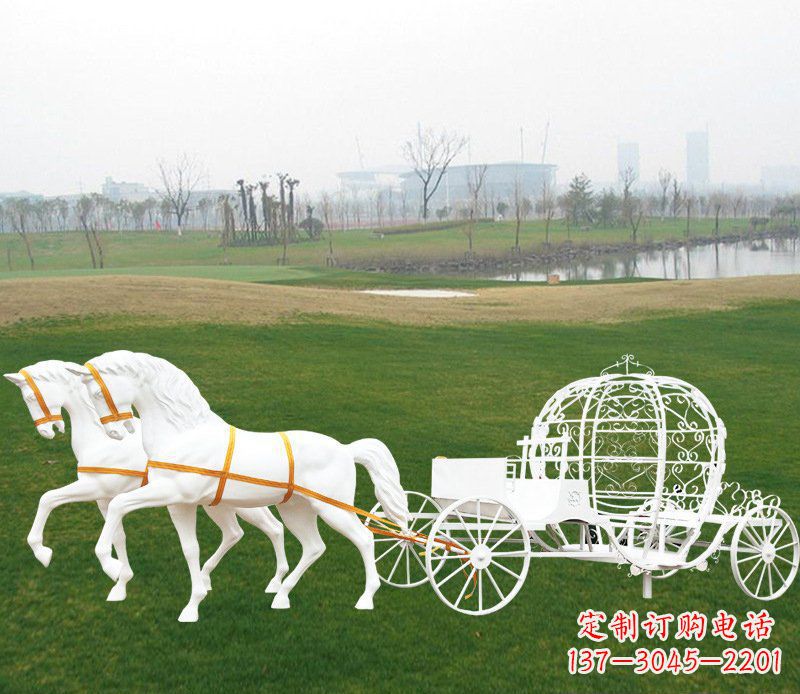 甘肃优雅迷人的欧式马车动物玻璃钢雕塑