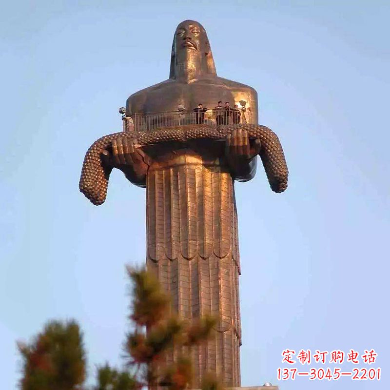 甘肃大型神农铜雕像