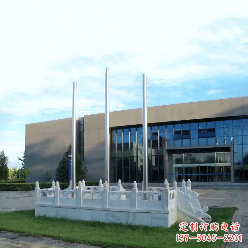 甘肃精美石雕升旗台雕塑