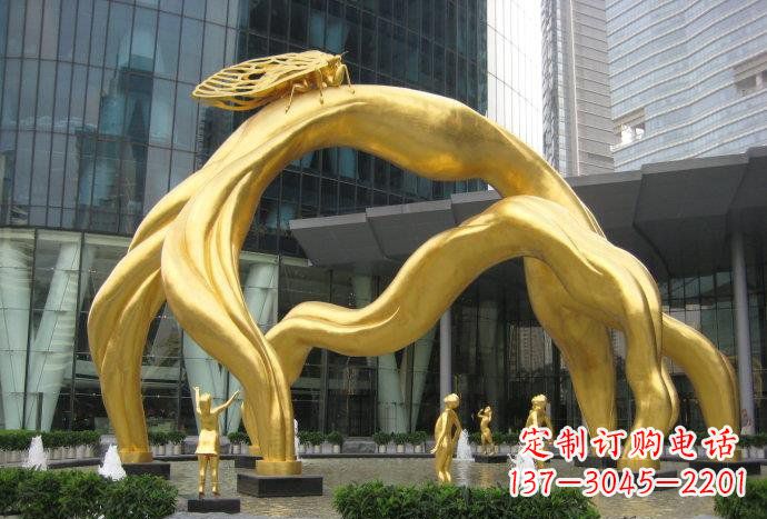 甘肃大型树枝铜雕艺术景观